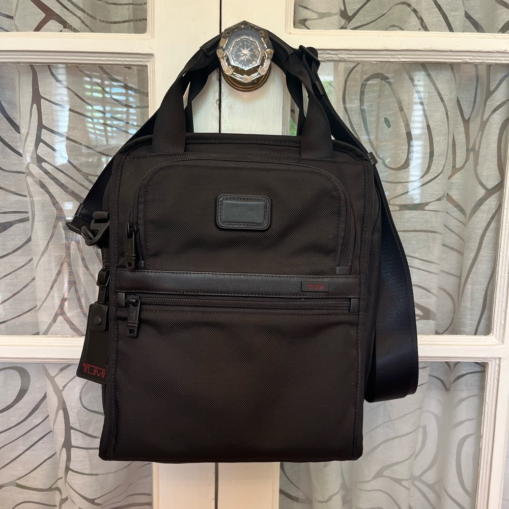 Tumi Alpha II Small Black Messenger Crossbody Bag